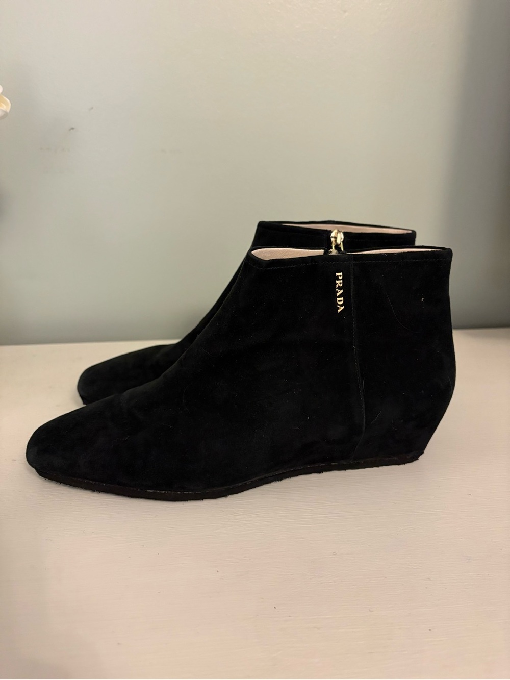Vintage Prada wedge booties boots 90s 39